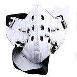 Tamaño: 13.5 * 5 cm aprox Etruke Máscara de disfraz ajustable de Tokyo Ghoul Kaneki Ken de piel sintética para cosplay (5)