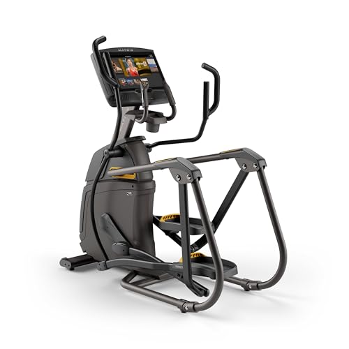 Image of Matrix Fitness A50 Ascent Elliptical with XUR | 22 inch Touchscreen (WiFi+BT+HDMI) | Low Impact Workouts, Full Body Cardio | Space Saving Compact Design, Suspension Elliptical with Adjustable Incline
