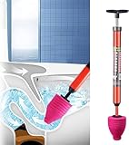 High Pressure Toilet Plunger Toilet Unblock a Shot, 2024 Upgraded Toilet Plunger Kit, Applicable to Remover Clogged Pipe Plumbing Tool for Sink Bathroom Kitchen Bathtub Clogged Pipe (1 Pc)
