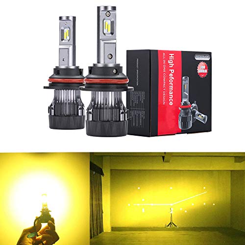 Alla Lighting S-HCR HB5 9007 LED Bulbs 3000K Yellow Upgrade DRL Lights 10000Lms Xtreme Super Bright
