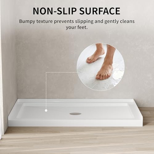 Image of DeerValley 48 inchL X 30 inchW Center Drain Shower Base in White