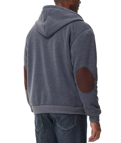 ZITY Mens Flannel Plaid Lined Hoodies Zip Up Heavyweight Sweatshirt Winter Warm Thick Coat3