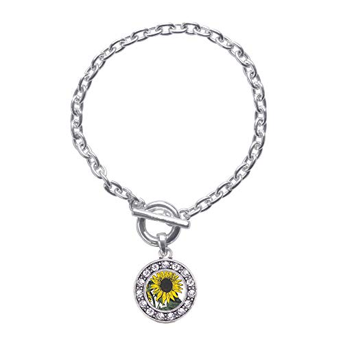 Inspired Silver - Sunflower - Silver Toggle Bracelet for Wom