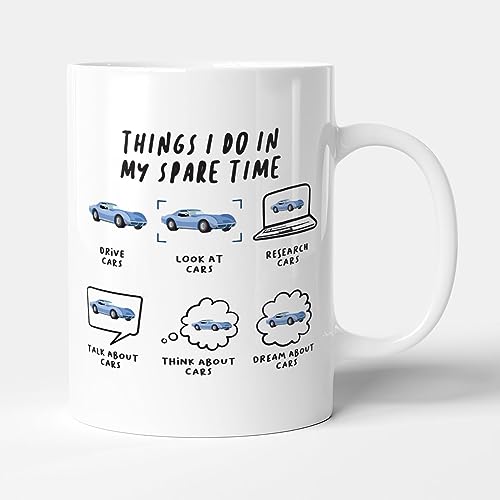 Victorian Printing Co - Things I Do in My Spare Time - Funny Car Lover Gift Mug, Ceramic, 11fl.oz.