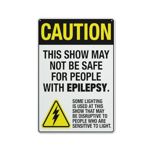 Warning This Show May Not Be Safe For People With Epilepsy Sign Reflective Aluminum Metal Warning Signage With Symbol For Indoor Outdoor Use 8x12 Inch