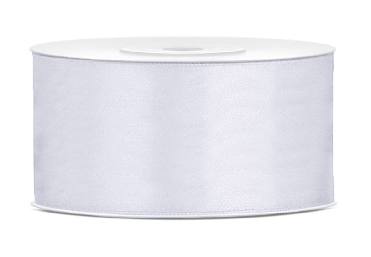 Satin Ribbon White 50 mm x 25 m - Extra Wide Ribbon & Wedding Ribbon - For Large Bows, Wedding, Decoration, Sash & Gift Packaging - Shiny, Tear-Resistant, Dimensionally Stable — image 1
