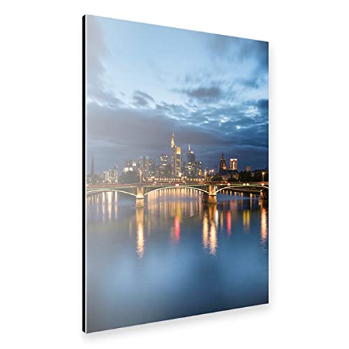 artboxONE Alu-Print 60x40 cm Frankfurt\'s Skyline von Künstler Sebastian Worm