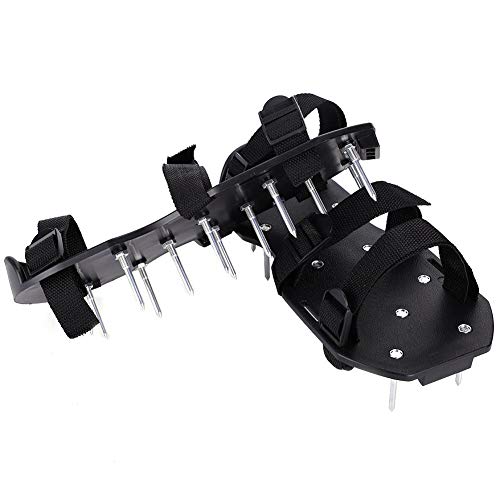 Zapatos Aireadores de C¨¦sped con 13 Clavos, 55mm, 3 Correas Ajustables, Sandalias Escarificadoras para Jard¨ªn