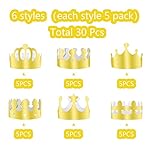 TUPARKA 30 Pcs Paper Crown Golden King Crowns Gold Foil Party Crown Hat Cap for Birthday Celebration Baby Shower Photo Props - Image 3