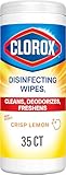 Toallitas desinfectantes, toallitas de limpieza sin blanqueador, limón crujiente, 35 unidades