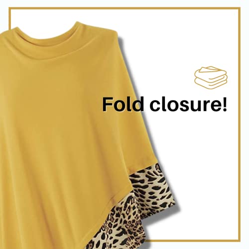 SAGEFINDS Leopard Trim Poncho | Lightweight Knit | Pullover Cape | Versatile Scarf for Spring, Summer, Fall2