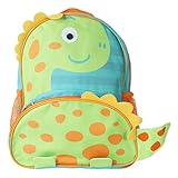 Mochila Infantil Dinossauro Alça de Costas Menino Bebê Escola Creche Passeio (Verde)