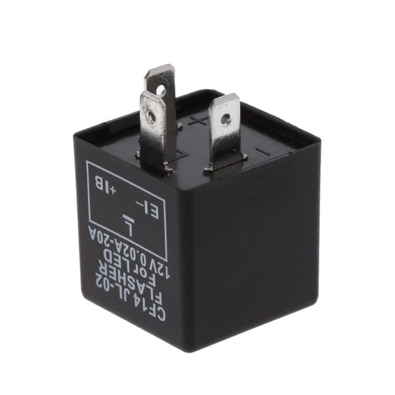 LED 12V Indicator Relay Load Independent 0.02-20A 3 Pin CF14 Electronic Flasher Relay Fits for Car Vehicle Turn Signal & Hazard Warn
