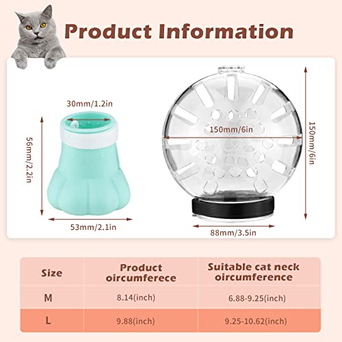 Cat Muzzle And Boots, Cat Breathable Bubble Helmet Hood And 4-Pack Silicone Cat Claw Covers Adjustable Uiinosoo For Bathing Grooming Bathing Nail Trimming To Prevent Bites, Large #TOP6