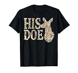 Retro His Doe Camo Deer Hunting Camouflage Matching Couple T-Shirt
