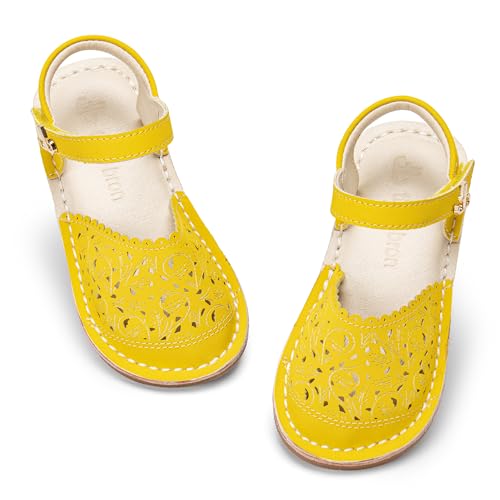Image of THEE BRON Toddler Floral Cutout Closed Toe Sandals for Girls Breathable Summer Shoes