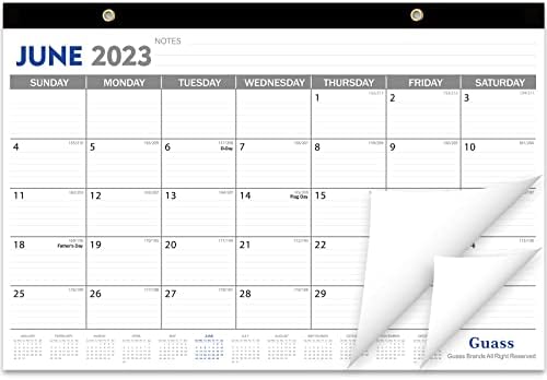 Desk Calendar 2023-2024: Monthly Pages 17 x 11-1/2 Inches Runs from Jun. 2023 through Dec. 2024-18 Monthly Desktop Calendar with Julian Dates for Home, School and Office