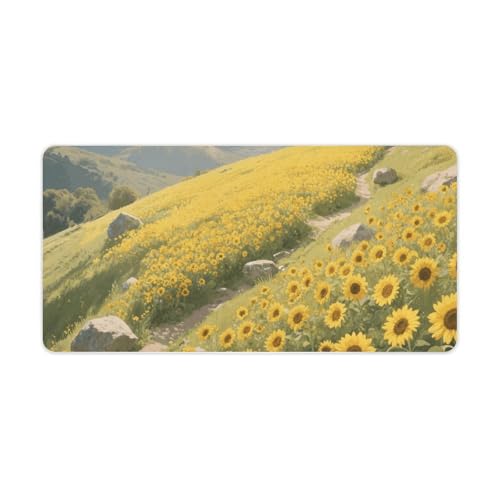 Tapis de souris rustique 30x61 cm avec base caoutchouc antidérapante pour bureau