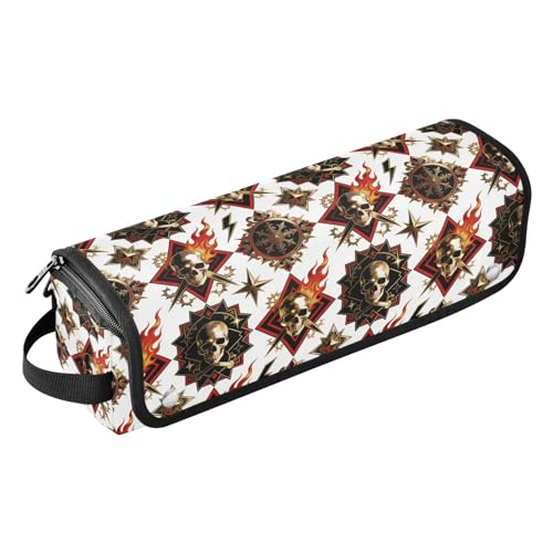 Organizador 2 en 1 para herramientas de cabello con almohadilla resistente al calor, impermeable, para plancha y rizador de viaje, accesorio de viaje para planchas y cuidado del cabello, símbolo oscuro