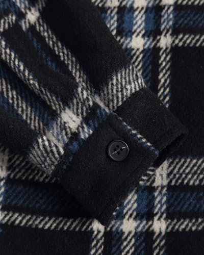 Image of ZAFUL Unisex Plaid Flannel Shirt Jacket Button Down Long Sleeve Pocket Coat Outwear | Mens Fall Clothes Lightweight Long Sleeve Button Down Flap Pocket Jacket Tops for Fall&Winter 2026