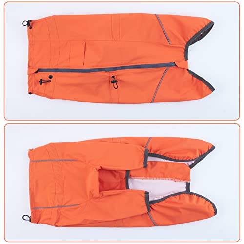 Henniu Jaqueta para cachorro pernas dianteiras à prova d'água reflexiva capa de chuva externa para