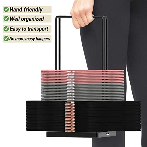 Hanger Organizer Hangers Storage, Hanger Rack Holder for 80 Velvet Hangers Plastic Hangers Wire Hangers Wood Hangers Closet Space Saving, Sturdy Clothes Hanger Stacker (Black) - Image 6