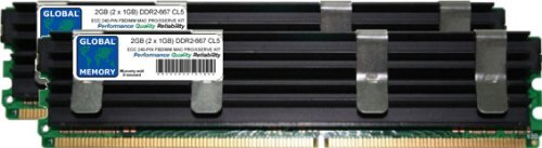  GLOBAL MEMORY 2 GB (2 x 1 GB) DDR2 667 MHz PC2 – 5300 240-PIN ECC Fully Buffered (Fbdimm) Memoria RAM Kit per Mac PRO (originale/2006)