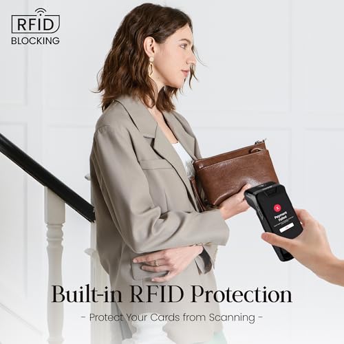 befen Genuine Leather Wristlet Clutch Wallet Purses with RFID Blocking, Small Crossbody Bags Shoulder Handbag for Women3