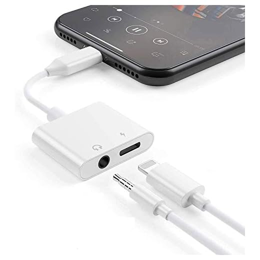Tec-Digi Hörlursadapter för iPhone 11-adapter till 3,5 mm AUX ljudadapter kabeldelare för iPhone 11 Pro/X/XR/XS/XS Max/7/7Plus/8/8Plus Pro 3,5 mm hörlurskoppling Dongle Support IOS Systems