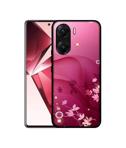 Image of Pink Abstract Design Premium 2D Printed Metal Back Case Cover for Vivo V29E 5G