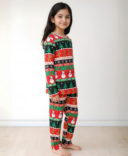 Image of Anthrilo Pure Cotton Printed Pyjama Set for Girls | Sleepwear | Night Suit, Night Wear | Long Sleeves T-Shirt & Pyjama | Regular Wear | 0-14 Years