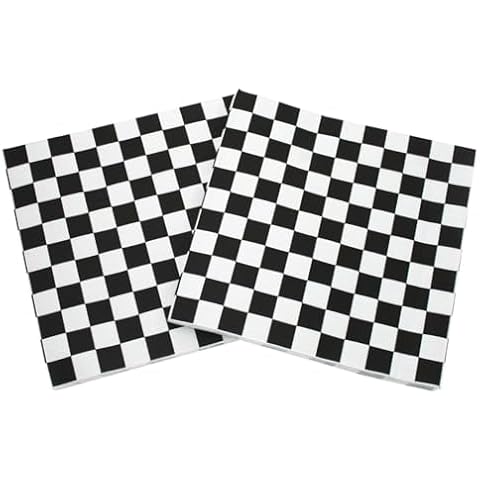 AYAROS 40 Pack Checkered Flag Napkins Race Car Birthday Party Supplies Disposable Racing Party Napkins Black and White Dessert Napkins for Shower Racing Themed Party Decorations 6.5x6.5 inch Cover