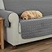 Elegant Comfort Reversible Quilted Furniture Protector- Special Treatment Microfiber As Soft as Egyptian Cotton, Gray Love Seat