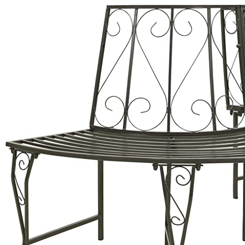 Banco de jardín semicircular de 160 cm con gran capacidad de carga para exterior 6