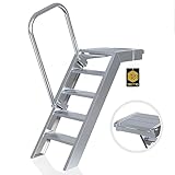 ✅ 𝗞𝗢𝗠𝗙𝗢𝗥𝗧𝗔𝗕𝗟𝗘 𝗚𝗥Ö𝗦𝗦𝗘 - In Kombination mit der Aufstiegshilfe und einer großzügigen Breite von 58 cm, einer Höhe von 1 m und einer Neigung von 45 Grad erleichtert sie Ihnen das Auf- und Absteigen.