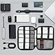 Cozary Kabeltasche Elektronischer Kabelorganisator, Universelle Kabelorganisationstasche mit 5 Stück Kabelbindern, Reisekabeltasche für Ladekabel, Mobile Stromversorgung, Ladegerät, Festplatten
