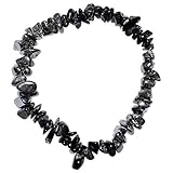 Zenergy Gems Selenite Charged Natural Gemstone Combo Crystal Bracelets + Selenite Pockey Puffy Heart Charger Included (Black Tourmaline & Hematite)
