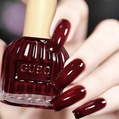 FREEORR Wine Red Glossy Nail Polish, Air Quick Dry Burgundy Nail Lacquer for Daily or Salon Art Manicure, Cruelty-Free Regular Nail Polish-10ml