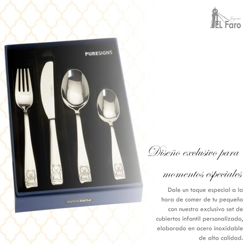 Miniatura 3 de Joyería El Faro Cubiertos Infantiles Personalizados Cubiertos Personalizados Infantiles Con Nombre Grabado Personalizado Presentación En Estuche Premium Un Regalo Para Toda La Vida