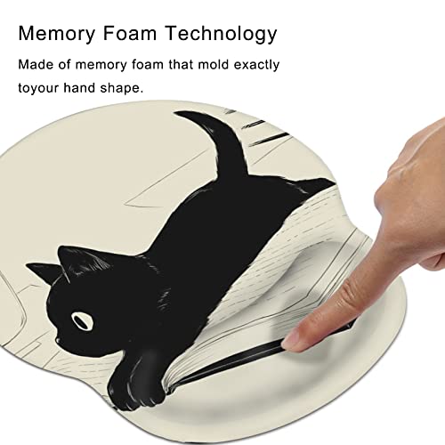 Cat Mouse Pad Wrist Support, Funny Ergonomic Mouse Pad With Rubber Base Anime Mouse Pads For Wireless Mouse Cute Mousepad #TOP4
