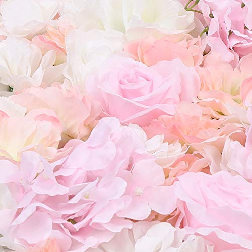 10 Pcs Flower Wall Mat,Silk Fabric Wall Decor,Artificial Rose Flower Wall Pink Flower Wall Decor For Decoration Wedding Party Backdrop Decoration #TOP2