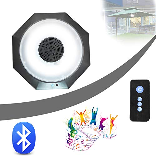 Preisvergleich Produktbild ALTINOVO Fernsteuerung Sonnenschirm LED Beleuchtung, LED Außenleuchten Sonnenschirm Mit Eingebauten Bluetooth-Stereolautsprechern Für Garten Strand Außenleuchten