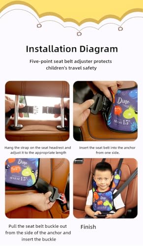 MarlaMall Adjustable child safety belt adjuster, car safety belt cover and positioning pad, soft and safe travel safety belt cover, child protection anti-strangulation shoulder guard