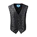 Epoint EGC1B08B-XL Dim Grey Black Patterned Romance For Wedding Waistcoat Woven Microfiber Wedding Mens Vest X-Large Vest