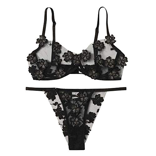 Lingerie Bustier et G-String Dentelle : Ensemble Soutien-Gorge Érotique Sexy pour Femme