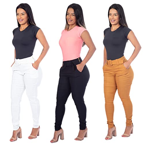 CALÇA ALFAITARIA COM CINTO COR:PRETO;TAMANHO:GG - 46-48