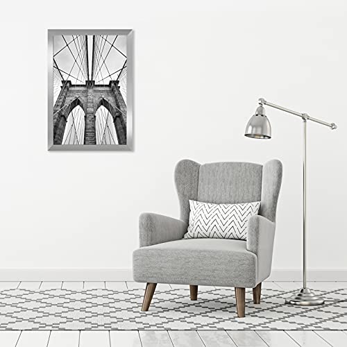 Americanflat 20x30 Poster Frame with Polished Plexiglass - Silver Picture Frame - Wide Photo Frames Made of Engineered Wood for Vertical or Horizontal Wall Display - Epic Collection - Silver