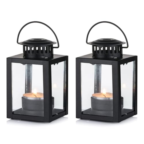 JNJOOD Laternen für Kerzen Gartenlaternen, 2 Stück kleine Laternen...