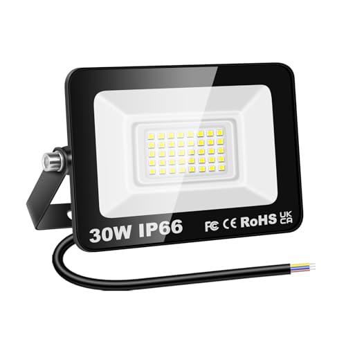 Image of RIGIDON 30W 3000LM LED Flood Light Outdoor, 6000K White Security Wall Light