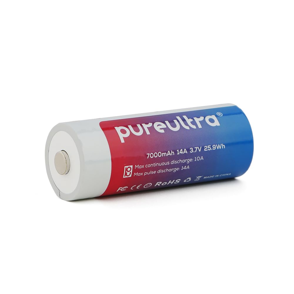Pureultra Lithium Batterij – 7000mAh 3.7V Beschermde Oplaadbare Accu Voor Zaklampen & Powerbanks